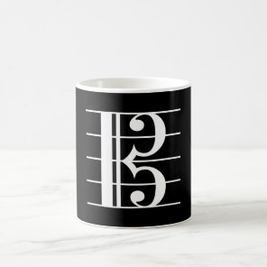 White-on-Black Alto Clef Coffee Mug