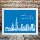 White on Black, Chicago Skyline 8.5"x11" Print (Alternate Color)