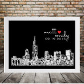 White on Black, Chicago Skyline 8.5"x11" Print (Front)