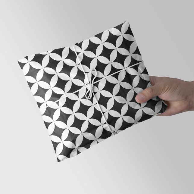 White on Black Diamond Geometric Tissue Paper (Creator Uploaded)