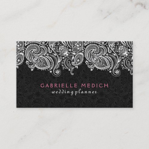 White On Black Floral Paisley Lace