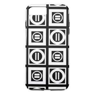 White on Black Geometric Equal Sign Pattern iPhone 8 Plus/7 Plus Case