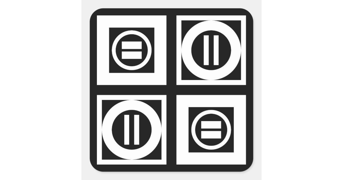 White On Black Geometric Equal Sign Pattern Square Sticker Zazzle Com ✓ free for commercial use ✓ high quality images. zazzle