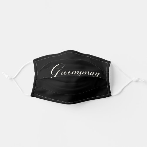 White on Black Groomsman Wedding Party Facemask Adult Cloth Face Mask