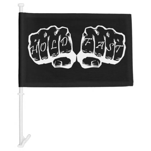 White on Black Hold Fast Fists Flag