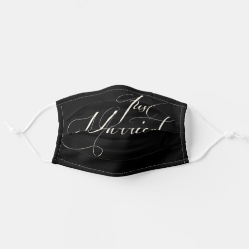 White on Black Just Married Newlyweds Facemask Adult Cloth Face Mask