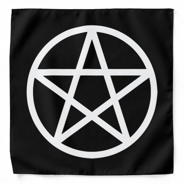 White on Black Pentacle Bandana (Front)