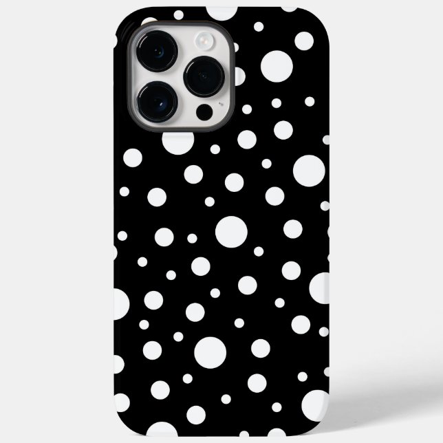 White on Black Polka Dot Pattern  Case-Mate iPhone Case (Back)