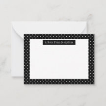 White On Black Polka Dots Pattern Custom Text