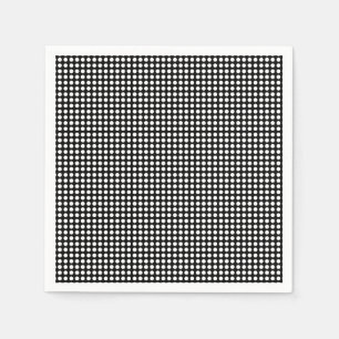 White on Black Small Horizontal Polka Dots Paper Napkins