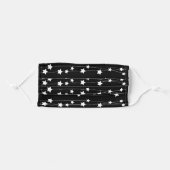 White on Black - Stars Adult Cloth Face Mask (Front, Folded)