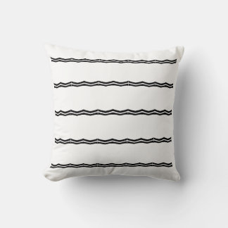 WHITE on Black Throw Pillow