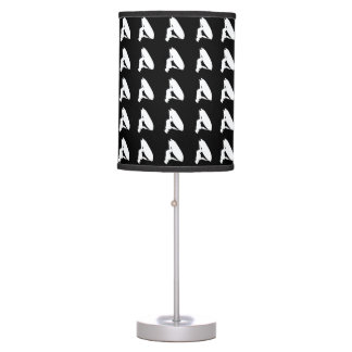 White on Black Tile Backflip Lamp