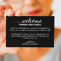 White On Black Wedding Welcome Gift Bag Basket