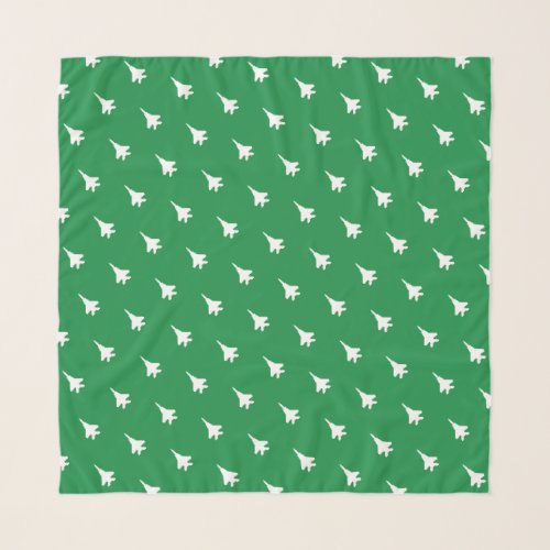 White on Chief Green F_15E Jet Patterned Scarf