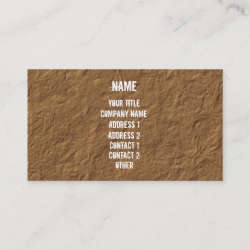 White on Crinkled Parchment Business Card Template