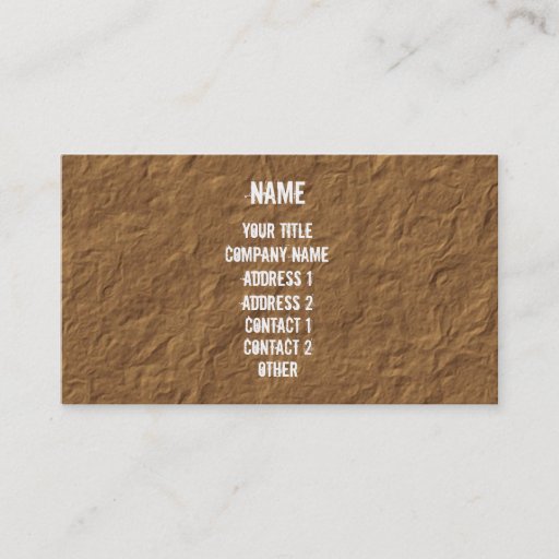 Customizable White on Crinkled Parchment Business Card Template