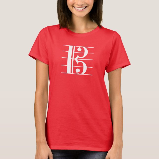 White-on-Dark Alto Clef T-Shirt (Front)
