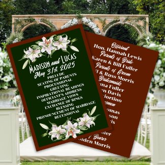White on Deep Green Calla Lilies Wedding 