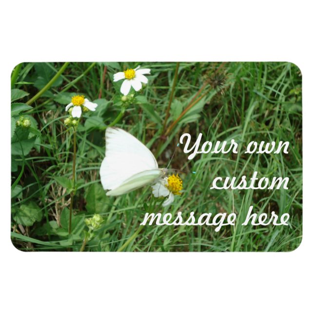 White on Green Personalized Magnet (Horizontal)
