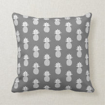 White on Grey Small Pineapple Pattern Design