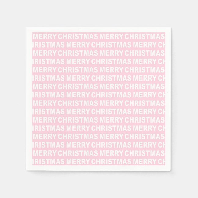 Light Pink Christmas Typography Paper Napkin