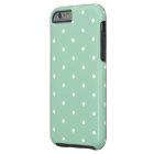 White on Mint Polka Dots