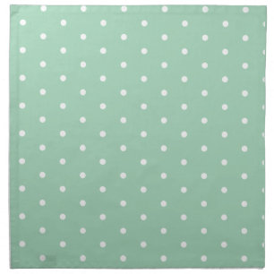 White on Mint Polka Dots Napkin