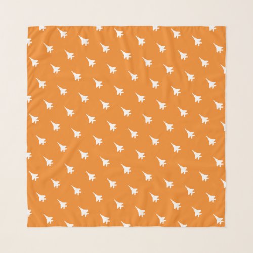 White on Orange F_15E Jet Patterned Scarf