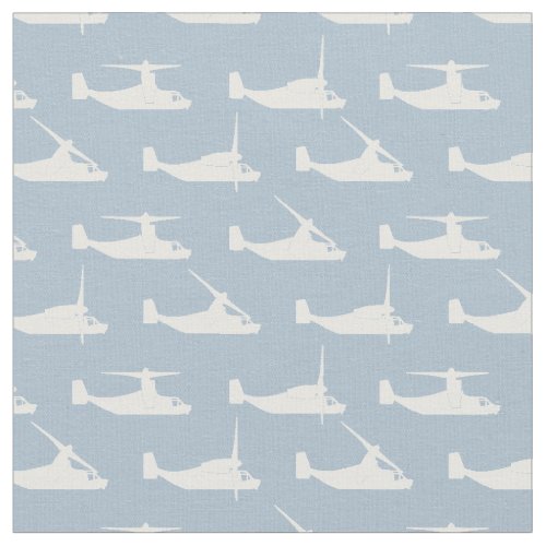 White on Pale Blue V_22 Osprey Pattern Fabric