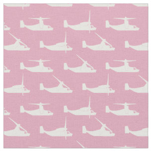White on Pink V-22 Osprey Pattern Fabric