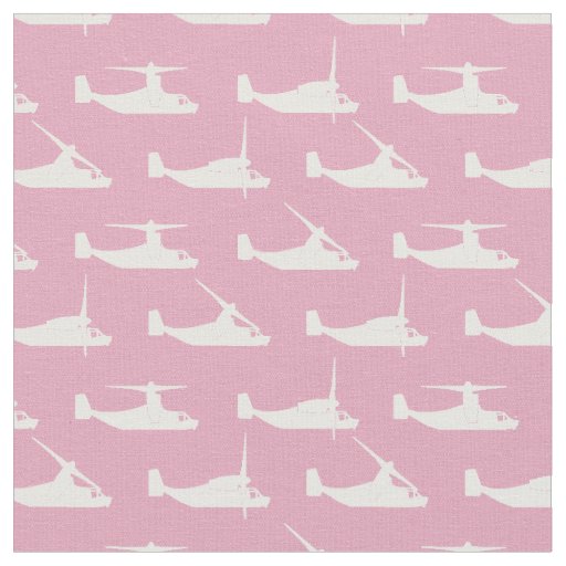 White on Pink V-22 Osprey Pattern Fabric
