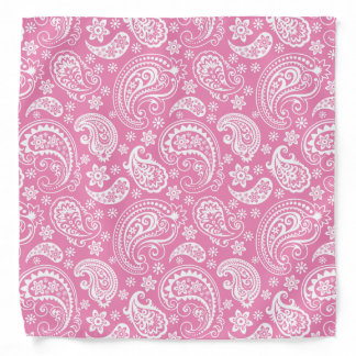 White on pink vintage paisley pattern bandana