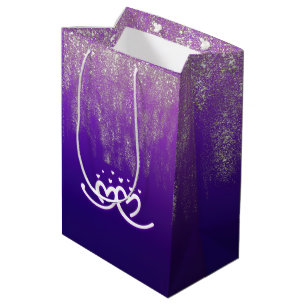 White on Purple Gradient   Medium Gift Bag