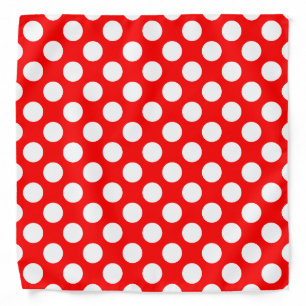 White on Red Large Size Polka Dots Bandana