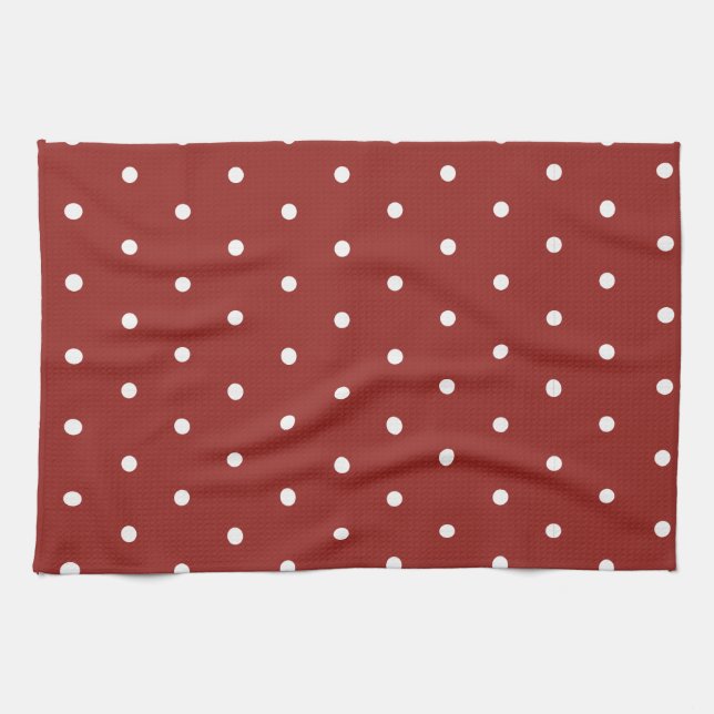 White on Red Polka Dots Towel (Horizontal)