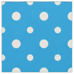 White on Sky Blue Polka Dots Daisy Chain Fabric