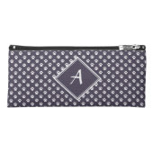 White on Smokey Purple Paw Print Pencil Case (Front)