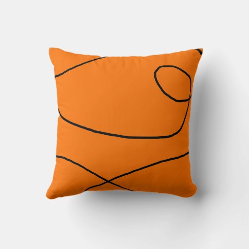 White on Tangerine Throw Pillow Zazzle