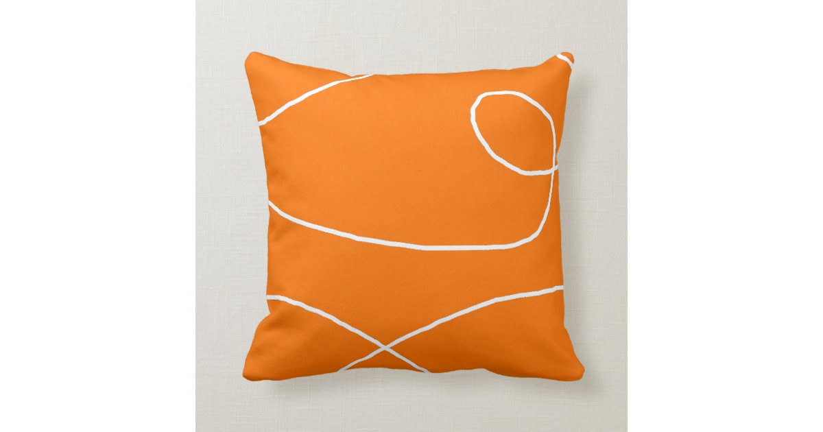 White on Tangerine Throw Pillow