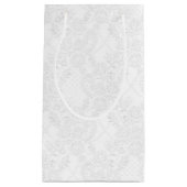 White on White Bridal Lace Embossed-Look Gift Bag (Front)