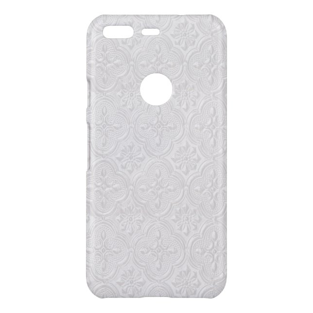 White On White Floral Pattern Uncommon Google Pixel Case (Back)