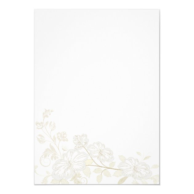 White On White Floral Wedding Invitations