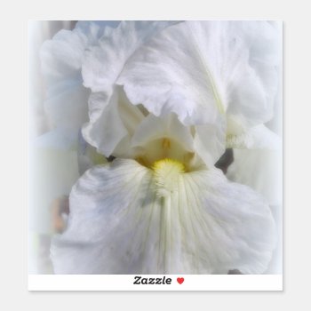 White On White Iris Sticker by kkphoto1 at Zazzle