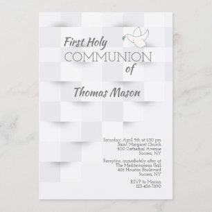 White on White Religious Invitation
