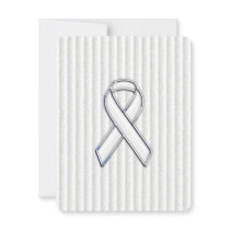White on White Ribbon Awareness Stripes