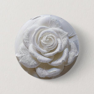 White On White - Sculpted Rose Button