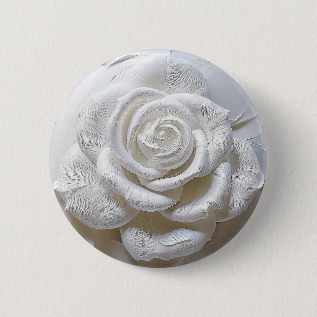 White On White - Sculpted Rose Button (Front)
