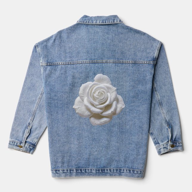 White On White - Sculpted Rose Denim Jacket (Back)