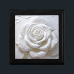White On White - Sculpted Rose Gift Box<br><div class="desc">You are viewing The Lee Hiller Photography Art and Designs Collection of Home and Office Decor,  Apparel,  Gifts and Collectibles. The Designs include Lee Hiller Photography and Mixed Media Digital Art Collection http://LeeHiller.com</div>